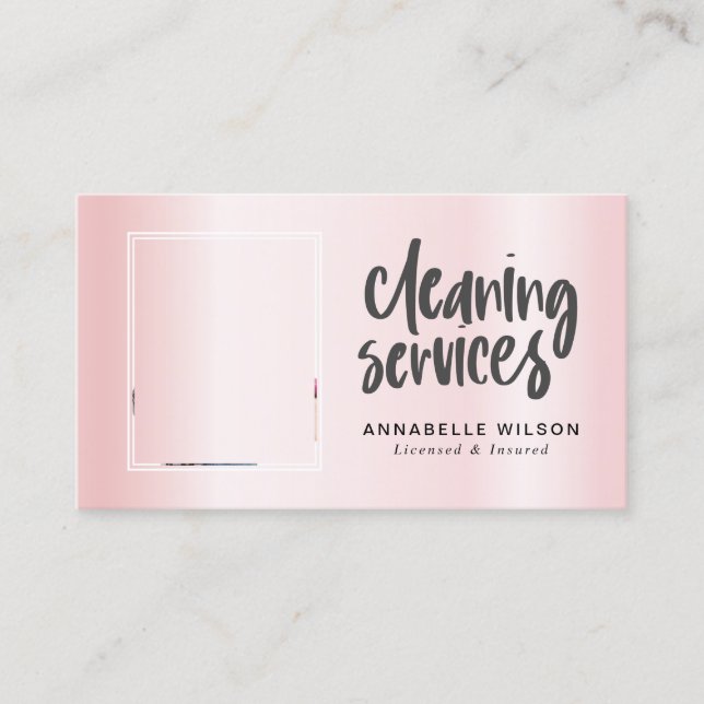 Cartão De Visita Imagem Moderna do Services (Frente)