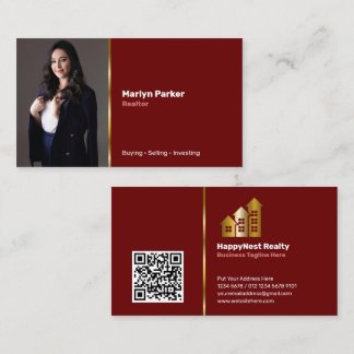 Cartão De Visita Imagem pessoal do Realtor, Código QR, Logotipo