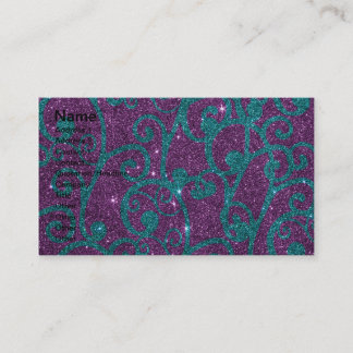 Cartão De Visita Imagem swirly do roxo e do brilho de turquesa