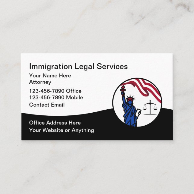 Cartão De Visita Immigration Naturalization Attorney (Frente)