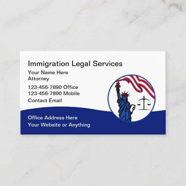 Cartão De Visita Immigration Naturalization Attorney (Frente)