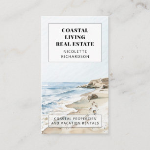 Cartão De Visita Imobiliário Costeiro Moderno