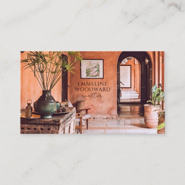 Cartão De Visita Imobiliário do Interior Moderno (Frente)