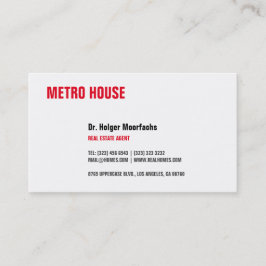Cartão De Visita Imobiliário preto e vermelho