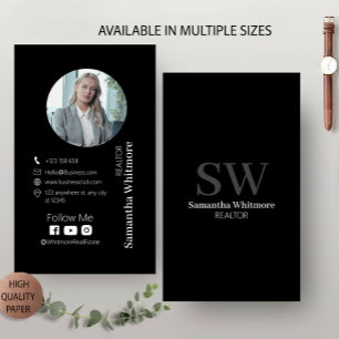 Cartão De Visita Imobiliário Preto Limpo