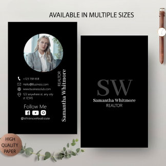 Cartão De Visita Imobiliário Preto Limpo