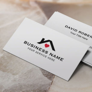 Cartão De Visita Imobilizador do Logotipo do Coração da Casa