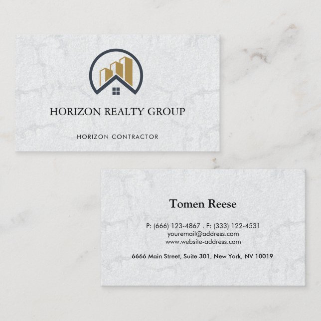 Cartão De Visita Imóveis Brancos Modernos Elegantes (Frente/Verso)