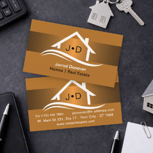Cartão De Visita Imóveis de Luxo Âmbar Dourado Elegante Profissiona