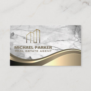 Cartão De Visita Imóveis Dourados Marble Stone