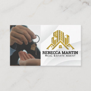 Cartão De Visita Imóveis Entregando Chaves Logotipo da Casa do Co