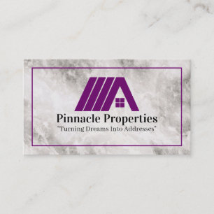 Cartão De Visita Imóveis   Logotipo roxo   Mármore