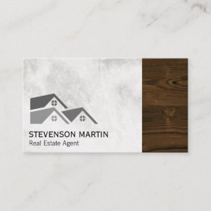 Cartão De Visita Imóveis Marble Trim. Madeira