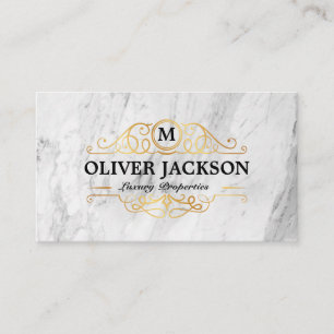 Cartão De Visita Imóveis  Propriedades Douradas do luxo  Marble