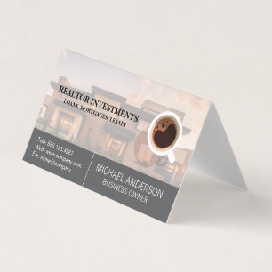Cartão De Visita Imóvel   Xícara de Café