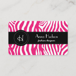 Cartão De Visita Impressão Animal, Bandeiras - Branco Rosa