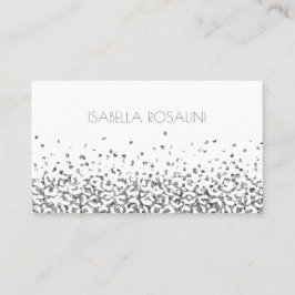 Cartão De Visita Impressão Animal de Prata abstrato-Leopardo Person