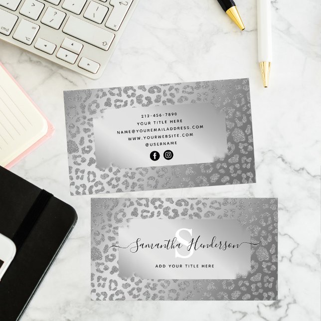 Cartão De Visita Impressão Animal Glam Gliter Mídia Social (Criador carregado)