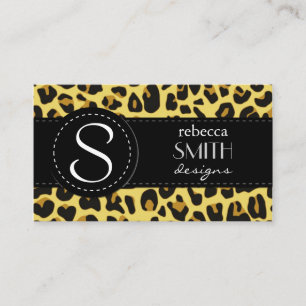 Cartão De Visita Impressão Animal, Leopardo Espetado - Preto Amare