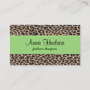 Cartão De Visita Impressão animal, leopardo manchado - preto de