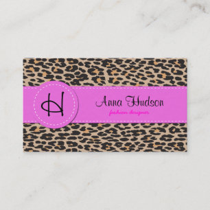 Cartão De Visita Impressão animal, leopardo manchado - preto de