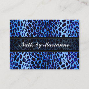 Cartão De Visita Impressão animal personalizado do leopardo azul