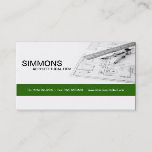 Cartão de visita Impressão azul de arquitetura ver