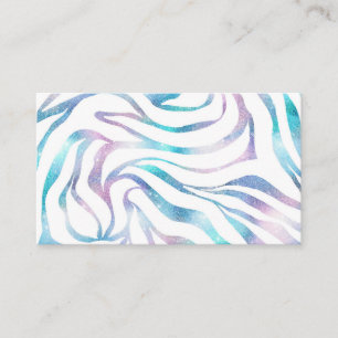 Cartão De Visita Impressão de Glam Zebra Roxo-Roxo Moderno
