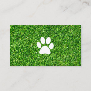 Cartão De Visita Impressão de Pata de Cães  Fundo Verde