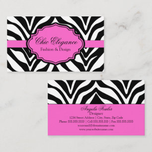 Cartão De Visita Impressão elegante da zebra