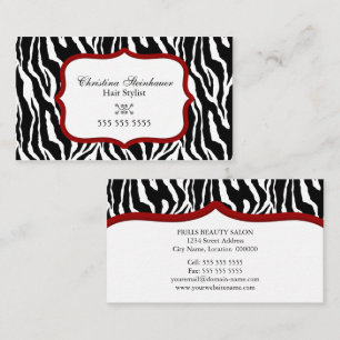 Cartão De Visita Impressão elegante e corajoso da zebra