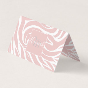 Cartão De Visita Impressão em branco de zebra rosa-rosa-esbranquiça