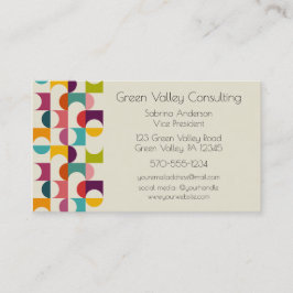 Cartão De Visita Impressão Geométrica Moderna Colorida do Século Mé