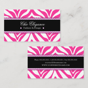 Cartão De Visita Impressão & laço da zebra elegantes