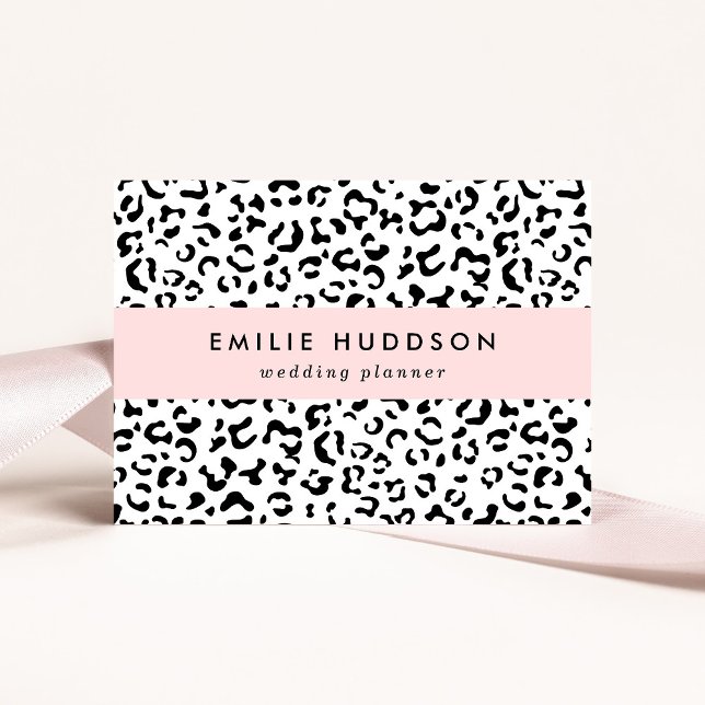 Cartão De Visita Impressão Leopardo, Manchas Leopardo, Preto E Bran (Criador carregado)