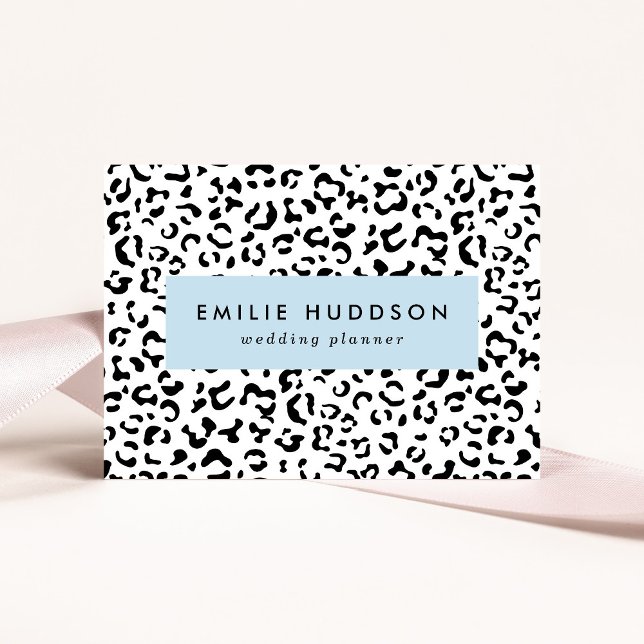Cartão De Visita Impressão Leopardo, Manchas Leopardo, Preto E Bran (Criador carregado)