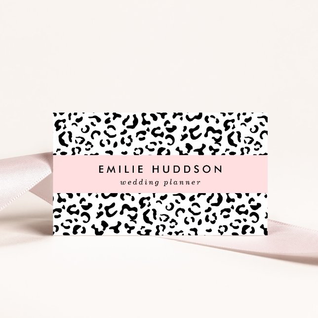 Cartão De Visita Impressão Leopardo, Manchas Leopardo, Preto E Bran (Criador carregado)