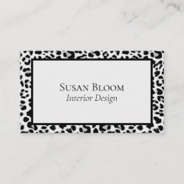 Cartão De Visita Impressão Leopardo Profissional Preta e Cinza