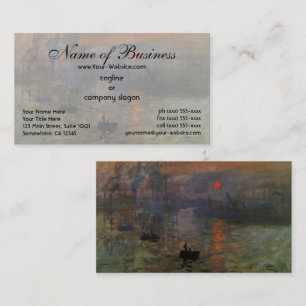 Cartão De Visita Impressão, Nascer do Sol por Claude Monet