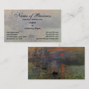 Cartão De Visita Impressão, Nascer do Sol por Claude Monet