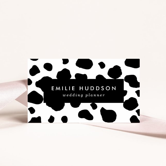 Cartão De Visita Impressão, Padrão De Vaca, Pontos De Vaca, Preto E (Criador carregado)