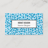 Impressão Personalizada Moderna de Leopardo Azul