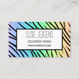 Cartão De Visita Impressão personalizável do Pastel Rainbow Tiger