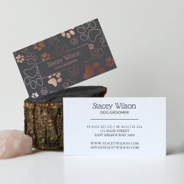 Cartão De Visita Impressão rosa Dourada E Médio Do Cachorro Passead