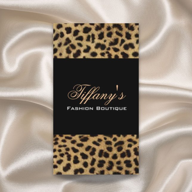 Cartão De Visita impressão safari tribal da moda tribal (tribal fashionista safari animal leopard print business card)