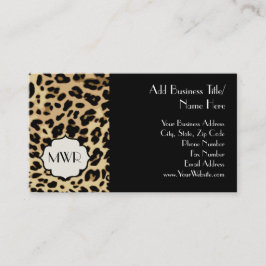 Cartão De Visita Impressão Sassy Leopard Monogramada