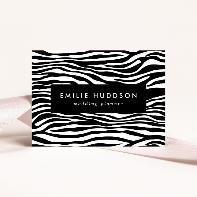 Cartão De Visita Impressão Zebra, Banhas Zebra, Preto E Branco (Criador carregado)