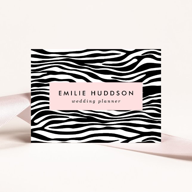 Cartão De Visita Impressão Zebra, Banhas Zebra, Preto E Branco (Criador carregado)