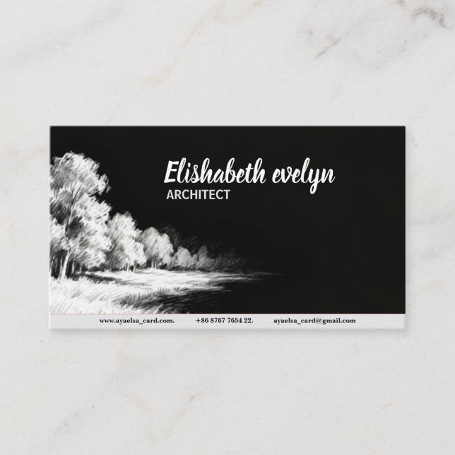 Cartão De Visita Impressionist Lines - Landscape g432 (Frente)