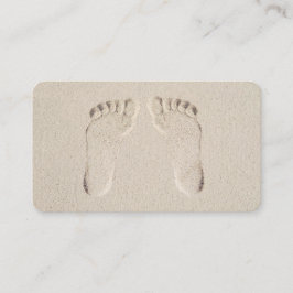Cartão De Visita Impressões descalços na areia da praia